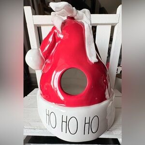 Rae Dunn Festive Red Santa Hat Birdhouse